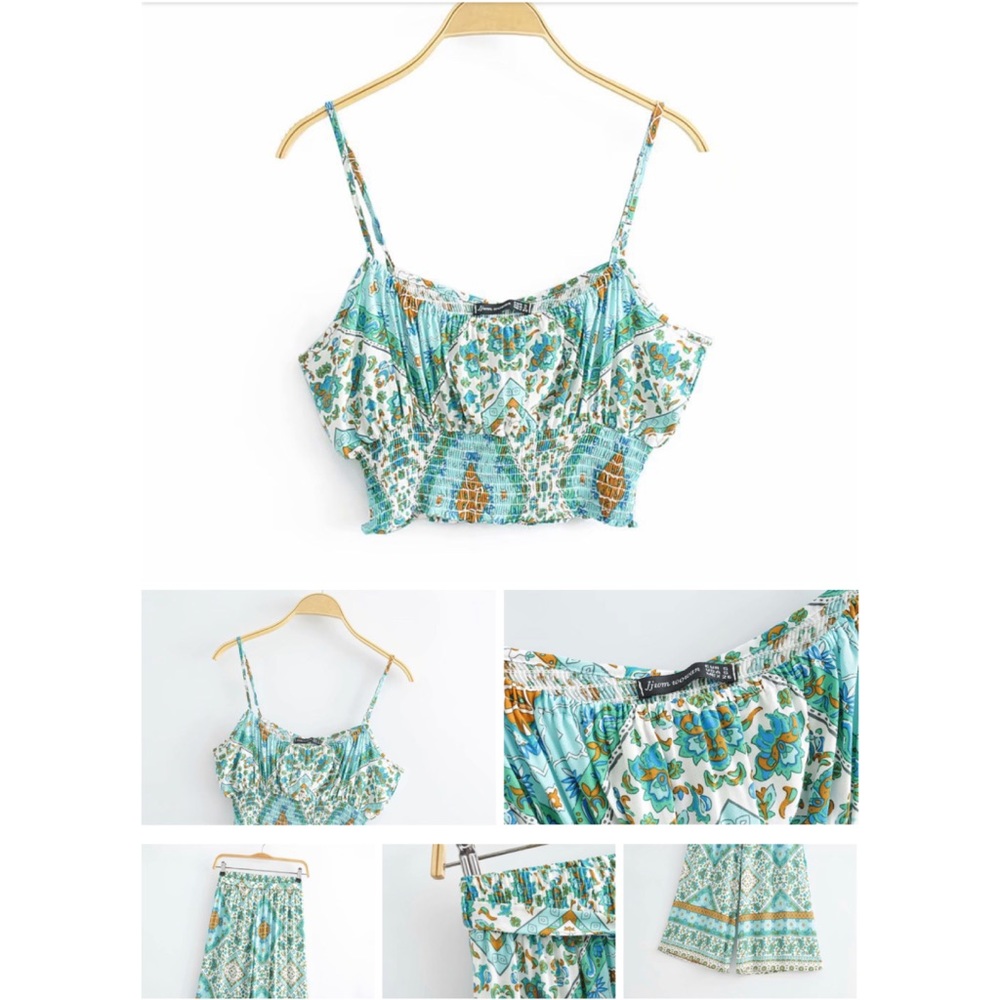 5 🌟 Divina Crop Top Wide Legged 2-Piece in Yel… - Picture 3 of 4